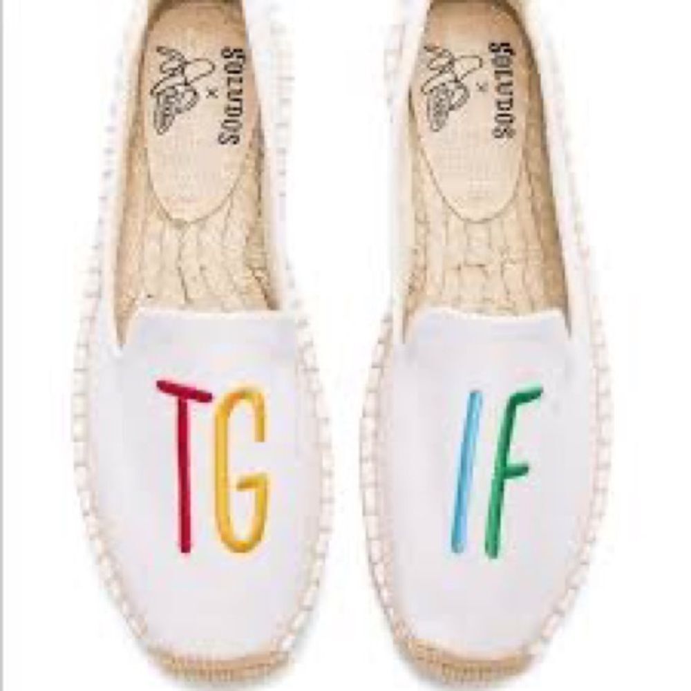 Soludos Ashkhan Women's espadrille Flats TGIF on cream canvas